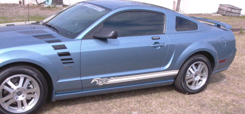 05 13 Mustang Pony Rocker Side Stripe White Does Both Sides