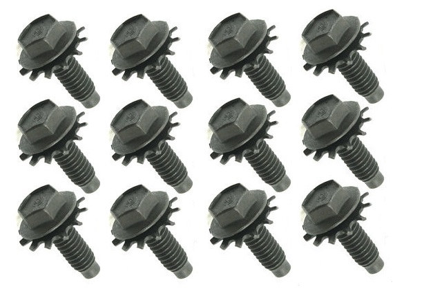 (image for) 65-68 BLACK FENDER BOLTS WITH STAR WASHERS - 24 PCS