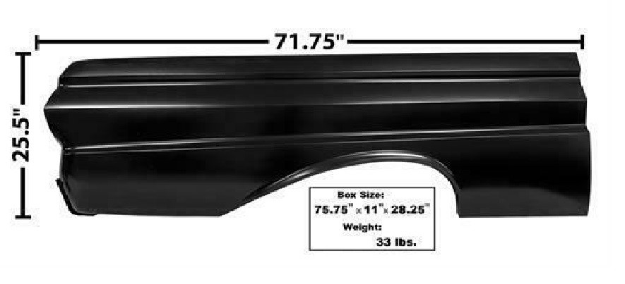 (image for) 64-65 FORD FALCON RH QUARTER PANEL, COUPE & CONVERTIBLE