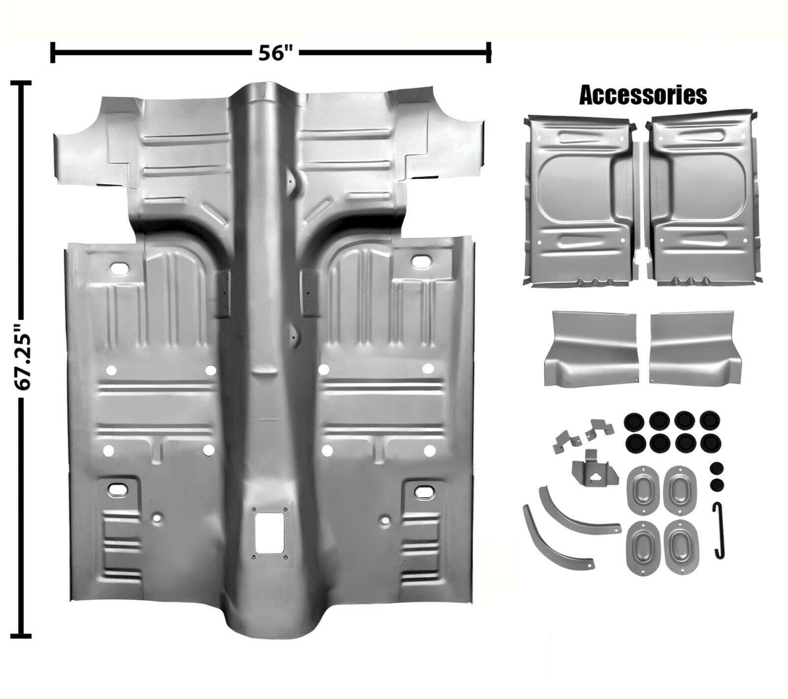 (image for) 69-70 FLOOR PAN FOR 1" MINI TUB, COUPE & FASTBACK