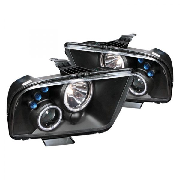 (image for) 05-09 DUAL CCFL HALO PROJECTOR HEADLIGHTS W/LEDS - BLACK HOUSIN