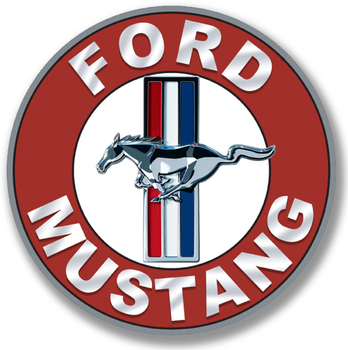 (image for) METAL SIGN - 22" MUSTANG DISK - RED