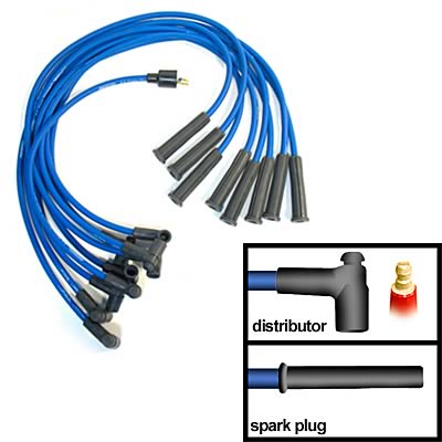 (image for) PERTRONIX 8MM CUSTOM SPARK PLUG WIRE SET- HEI/STRAIGHT - BLUE