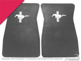 (image for) DELUXE CARPET FLOOR MATS - BRIGHT RED WITH SILVER RUNNING HORSE