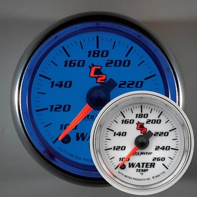 (image for) AUTO METER - C2 WATER TEMP GAUGE - 100-260 DEGREE F - 2 1/16"