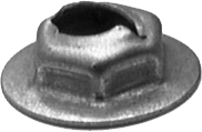 1/4" STUD 7/16" HEX THREAD CUTTING NUT (image for) 1/4" STUD 7/16" HEX THREAD CUTTING NUT