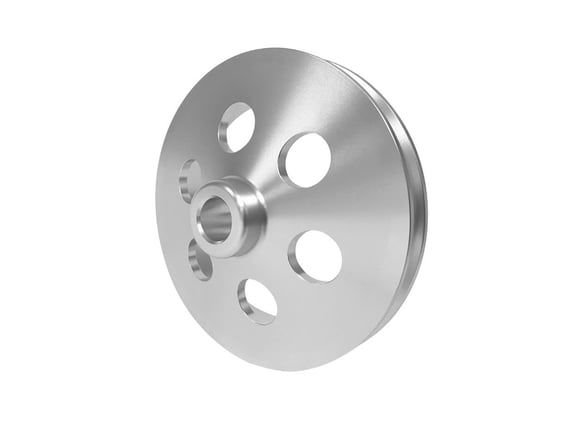 BILLET POWER STEERING PUMP PULLEY, 5.5" WITH HOLES (image for) BILLET POWER STEERING PUMP PULLEY, 5.5" WITH HOLES