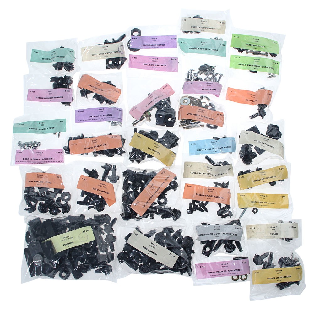 1965 BODY ASSEMBLY FASTENER KIT, BLACK (image for) 1965 BODY ASSEMBLY FASTENER KIT, BLACK