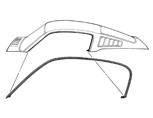 (image for) 65-66 FASTBACK ROOF RAIL WEATHERSTRIP