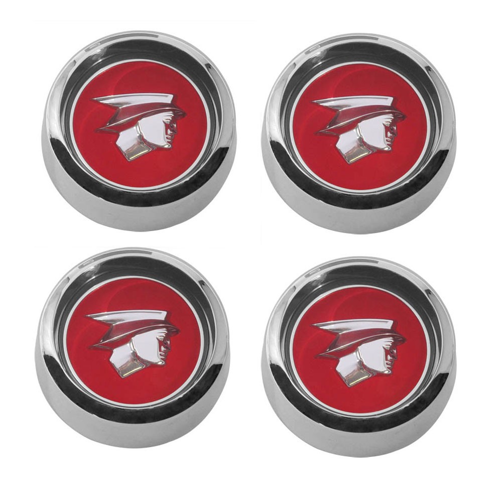 (image for) 67-68 COUGAR CENTER CAPS - RED - SET 4