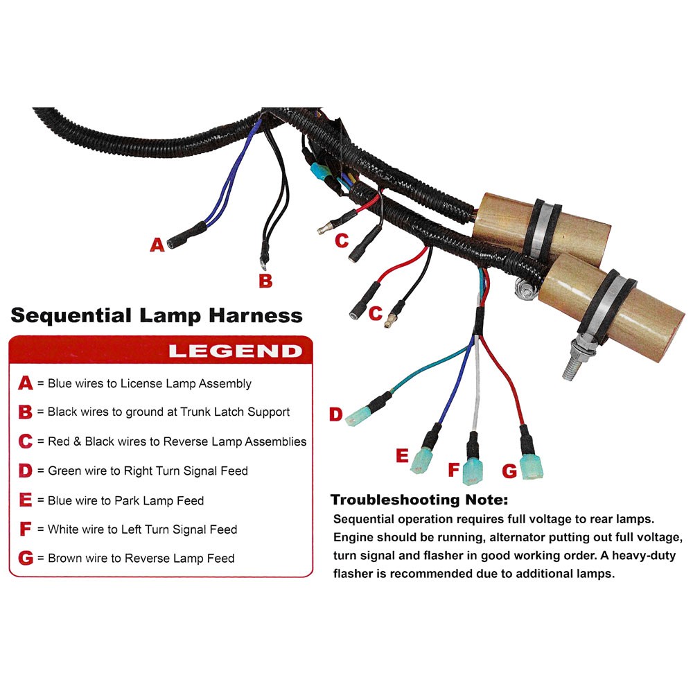(image for) 68-70 SHELBY / CAL SPECIAL SEQUENTIAL TAIL LIGHT WIRING HARNESS