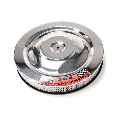 (image for) 64-73 HI-PO REPLICA AIR CLEANER - CHROME WITH 302 DECAL