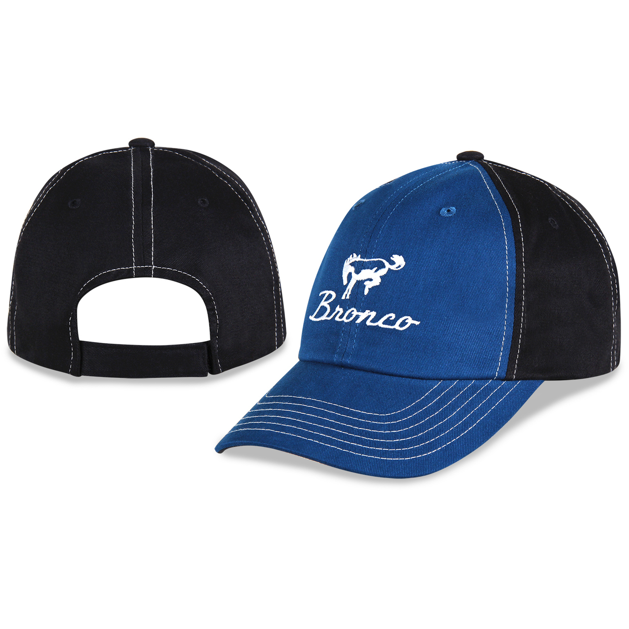 BRONCO HAT, BLACK WITH BLUE FRONT PANEL (image for) BRONCO HAT, BLACK WITH BLUE FRONT PANEL