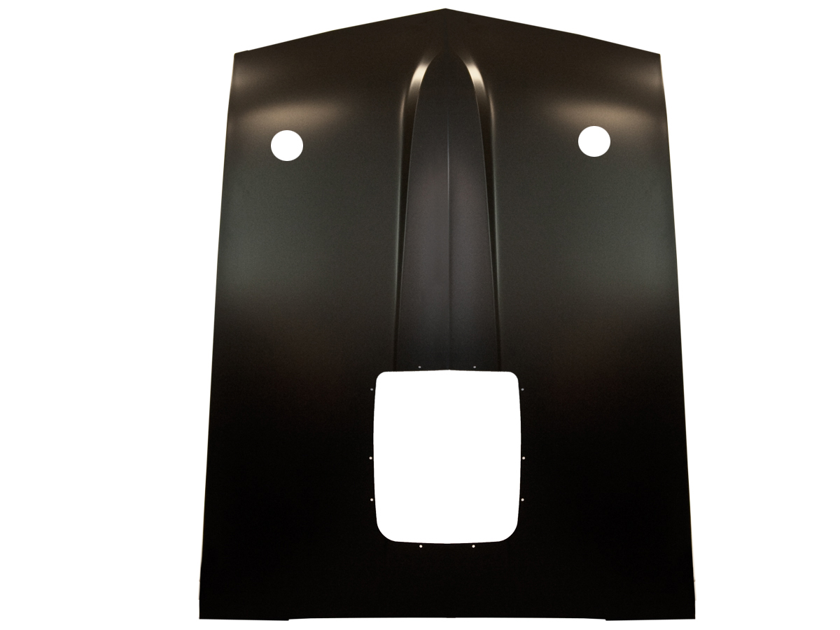 (image for) 70 MUSTANG HOOD WITH TWIST LOCKS AND SHAKER HOLES CUT