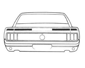 (image for) 70 MACH 1 STRIPE KIT - PAINT STENCIL - TYPE 6 TRUNK