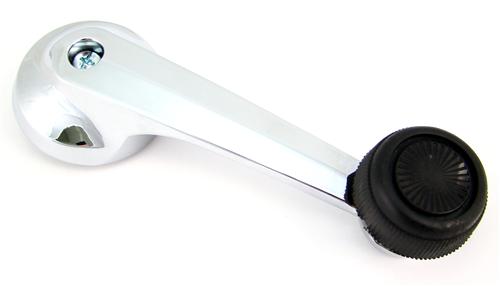 (image for) 79-93 WINDOW CHROME HANDLE WITH BLACK KNOB - Click Image to Close