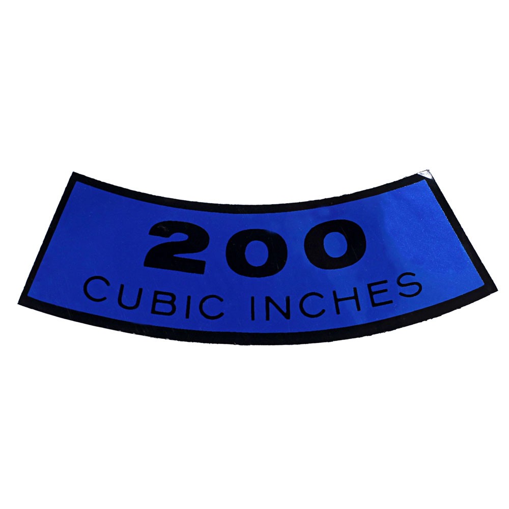 65-70 200 CUBIC INCHES AIR CLEANER DECAL