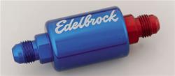 (image for) EDELBROCK INLINE FUEL FILTER - ALUMINUM ANIDIZED BLUE