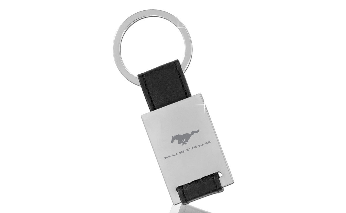 (image for) MUSTANG BLOCK - BLACK LEATHER KEY CHAIN - Click Image to Close