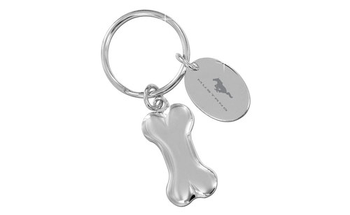(image for) MUSTANG BLOCK - DOG BONE KEY CHAIN - WITH OVAL TAG - Click Image to Close