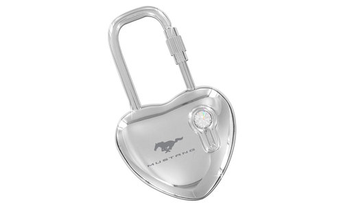 (image for) MUSTANG BLOCK - HEART SHAPE WITH LOCK KEY CHAIN - CLEAR