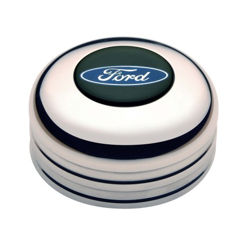(image for) GT3 HORN BUTTON, STANDARD COLORED FORD OVAL, POLISHED
