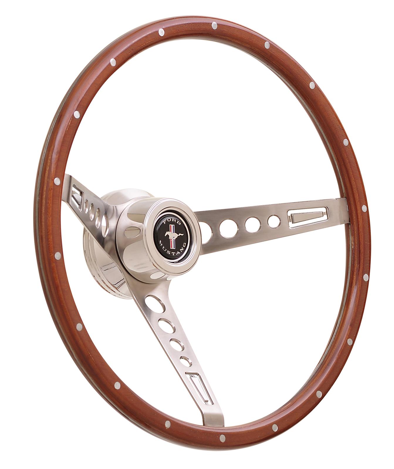 (image for) GT3 RETRO MUSTANG STEERING WHEEL - 15" - WALNUT WOOD STYLE WITH
