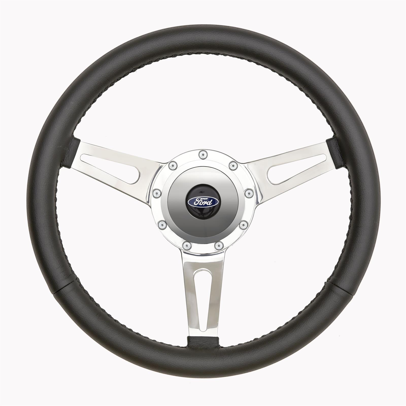 GT9 RETRO STEERING WHEEL, COBRA STYLE, BLACK LEATHER (image for) GT9 RETRO STEERING WHEEL, COBRA STYLE, BLACK LEATHER