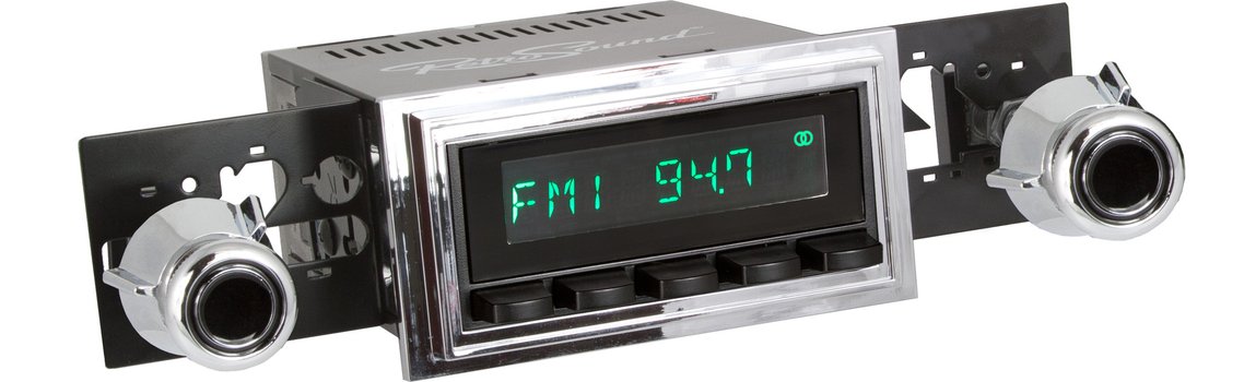 (image for) 69-73 HERMOSA RADIO - BLACK FACE & BLACK PUSH-BUTTONS- CHROME KN