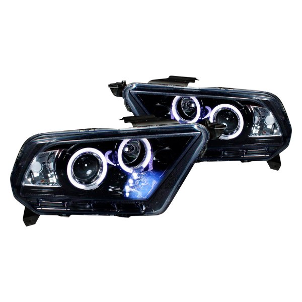 (image for) 10-UP GLOSSY BLACK PROJECTOR HEADLIGHTS - SMOKE LENS - HALOGEN M