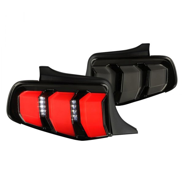 10-12 LED TAIL LIGHTS - BLACK TRIM WITH SMOKE LENS (image for) 10-12 LED TAIL LIGHTS - BLACK TRIM WITH SMOKE LENS