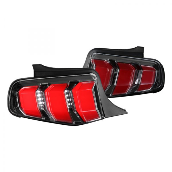 10-12 LED TAIL LIGHTS - BLACK TRIM/RED BAR (image for) 10-12 LED TAIL LIGHTS - BLACK TRIM/RED BAR