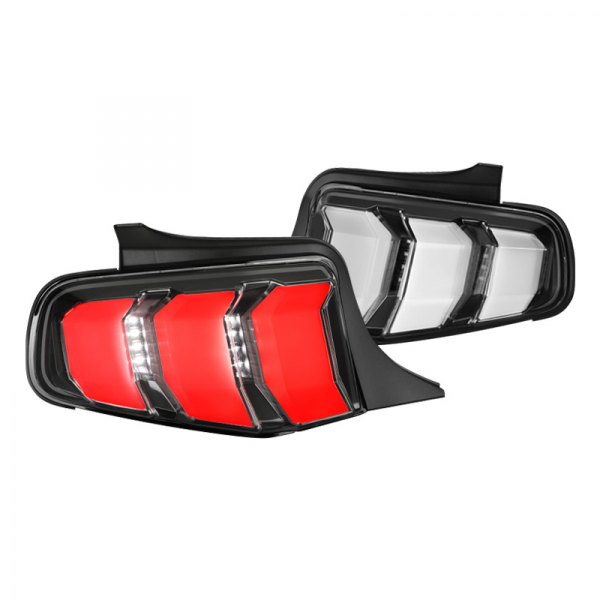 10-12 LED TAIL LIGHTS - BLACK TRIM/WHITE LED BAR (image for) 10-12 LED TAIL LIGHTS - BLACK TRIM/WHITE LED BAR