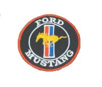 (image for) FORD MUSTANG PATCH BLACK - 3" DIAMETER