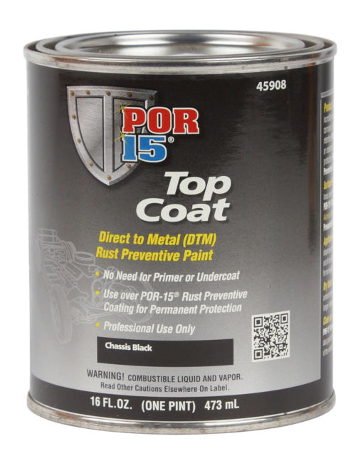 (image for) POR-15 TOP COAT- CHASSIS BLACK PAINT - PINT