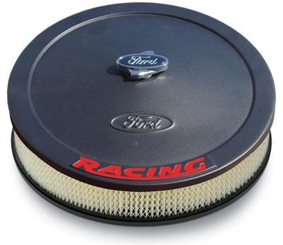 (image for) AIR CLEANER, BLACK FORD RACING 13"ROUND- FORD LOGO, BLUE OVAL WI