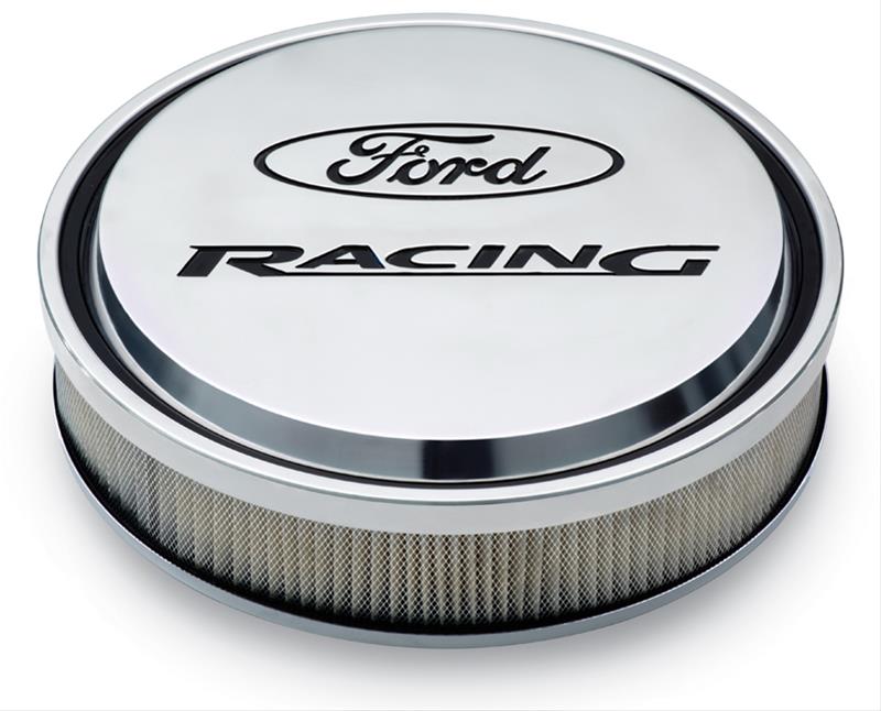 (image for) 13" ROUND POLISHED ALUMINUM SLANT-EDGE FORD RACING AIR CLEANER