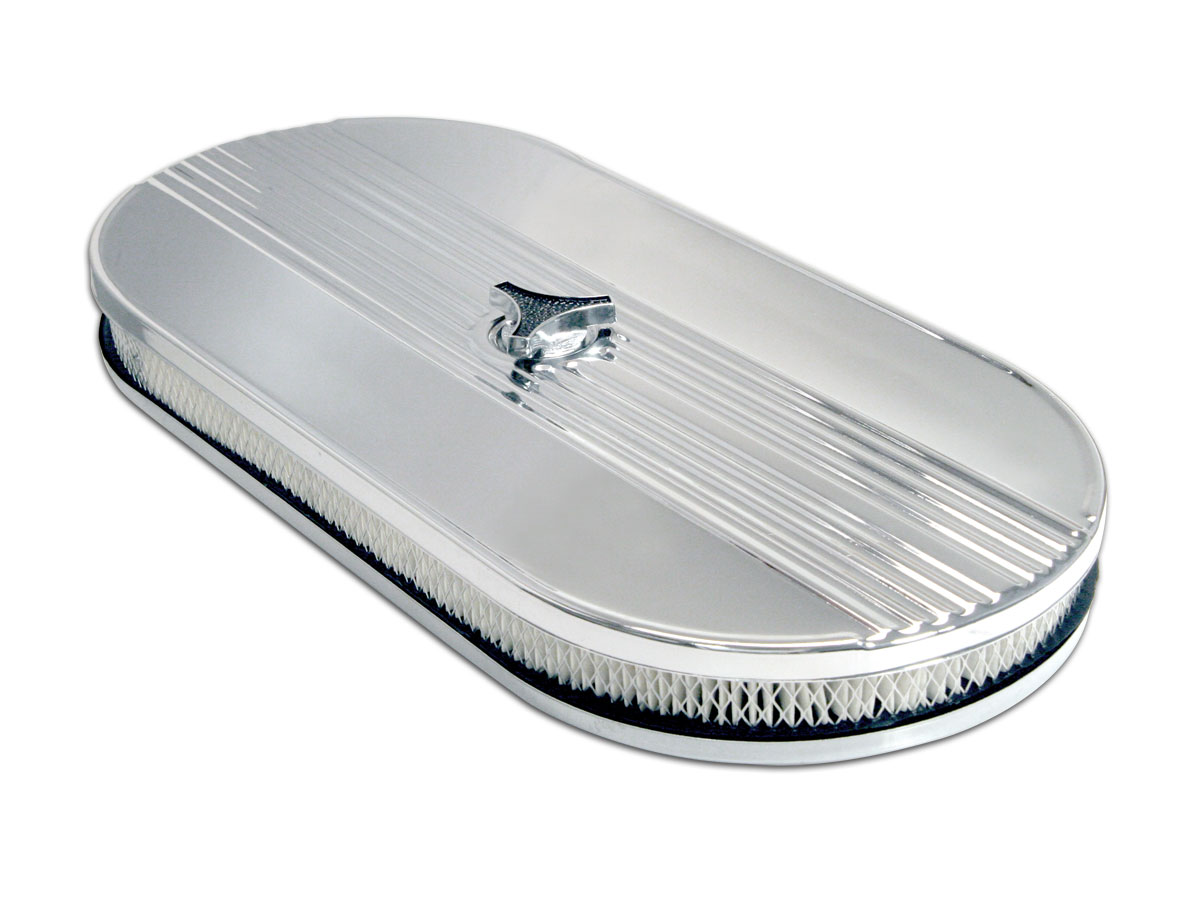 (image for) 1964-73 MUSTANG AIR CLEANER (V8, OVAL, CHROME PLATED)