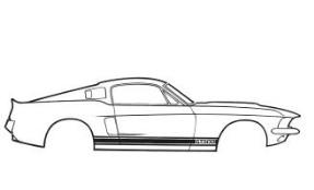 (image for) 66-68 SHELBY GT350 STRIPE KIT TYPE 1 WHITE