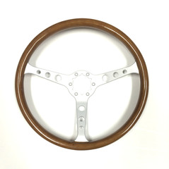 15" WOOD 3 SPOKE BRUSHED STEERING WHEEL - 6 BOLT CENTER (image for) 15" WOOD 3 SPOKE BRUSHED STEERING WHEEL - 6 BOLT CENTER