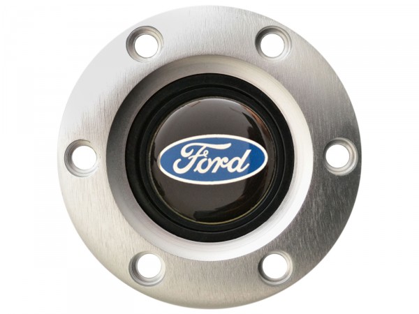 (image for) S6 PREMIUM SERIES HORN BUTTON WITH FORD OVAL EMBLEM - BRUSHED