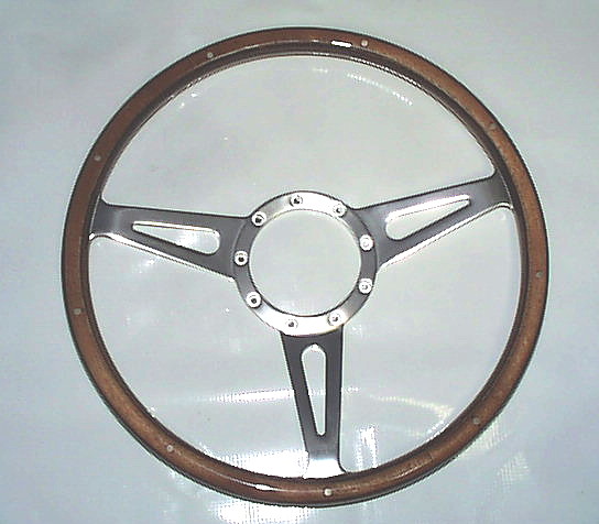 (image for) LECARRA STYLE 15" WOOD STEERING WHEEL - REPRODUCTION