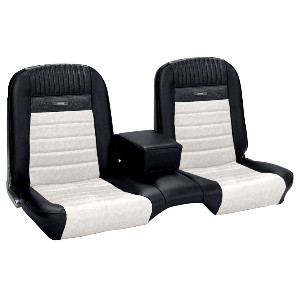 (image for) UPHOLSTERY 65-66 PONY COUPE BENCH FULL SET IVY GOLD /WHITE - TMI