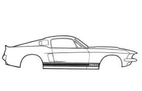 (image for) 65 SHELBY GT350 STRIPE KIT TYPE 1 BLUE