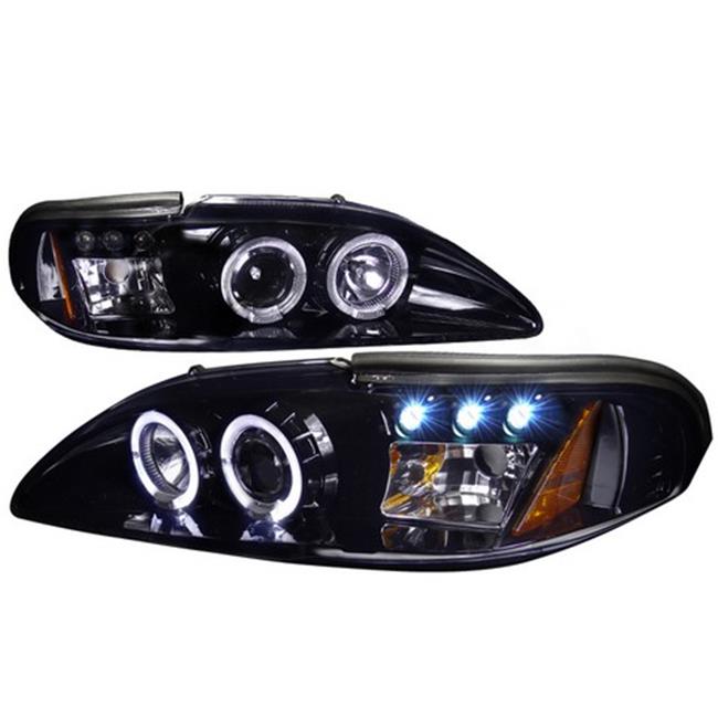 (image for) 94-98 PROJECTOR HEADLIGHTS - SMOKED LENS GLOSS BLACK HOUSING