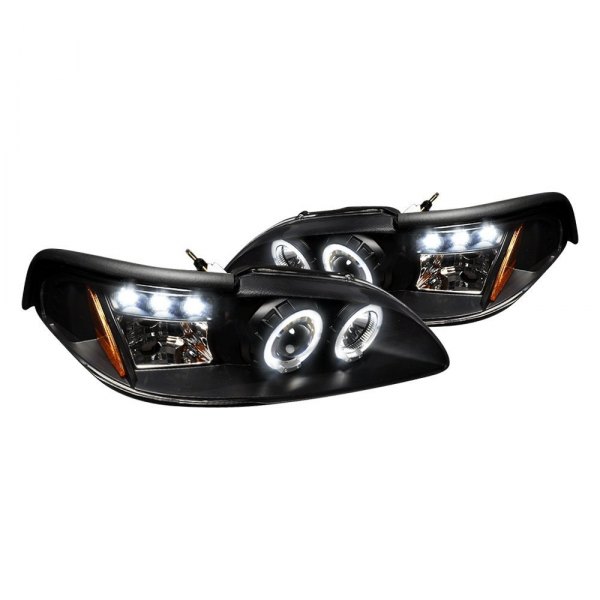 (image for) 94-98 DUAL HALO PROJECTOR W/LEDS - BLACK HOUSING