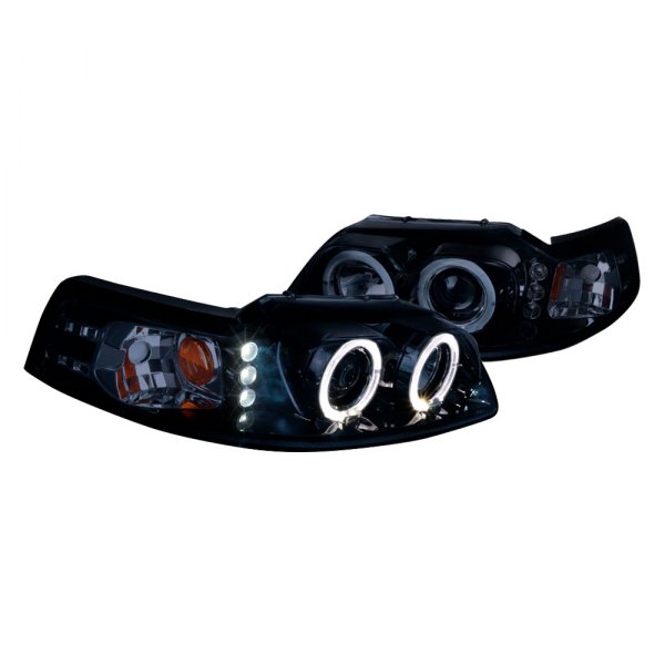 (image for) 99-04 PROJECTOR HEADLIGHTS - SMOKED LENS GLOSS BLACK HOUSING