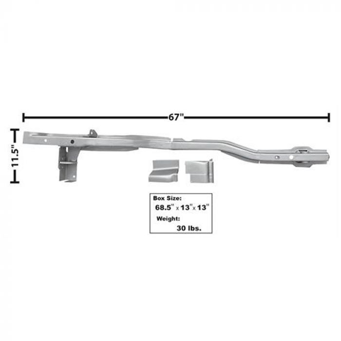 65-70 REAR FRAME RAIL, MINI TUB, COUPE & FASTBACK, RH (image for) 65-70 REAR FRAME RAIL, MINI TUB, COUPE & FASTBACK, RH