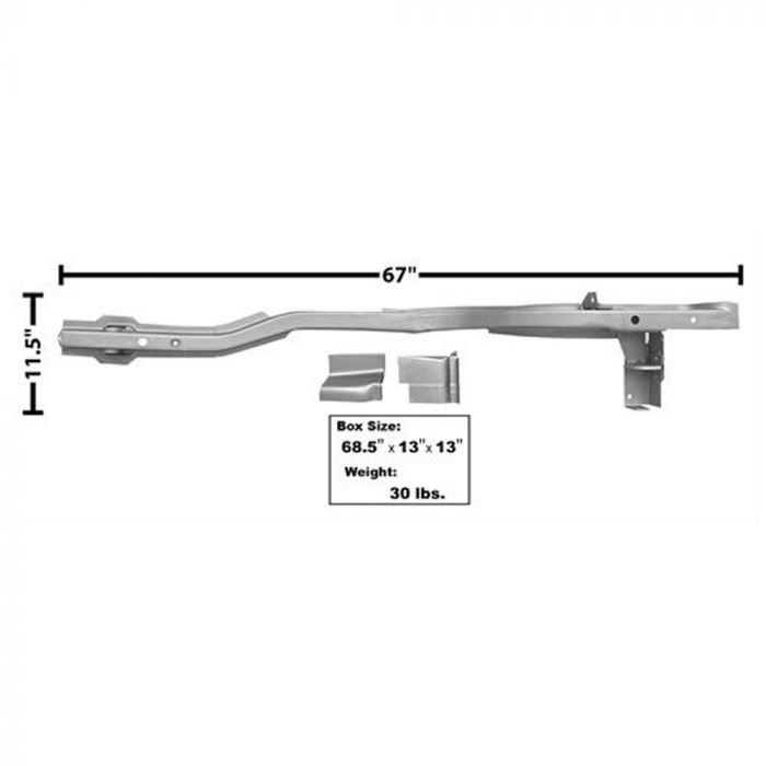 65-70 REAR FRAME RAIL, MINI TUB, COUPE & FASTBACK, LH (image for) 65-70 REAR FRAME RAIL, MINI TUB, COUPE & FASTBACK, LH