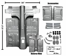 (image for) 65-68 FLOOR PAN FOR 2" MINI TUB, COUPE & FASTBACK